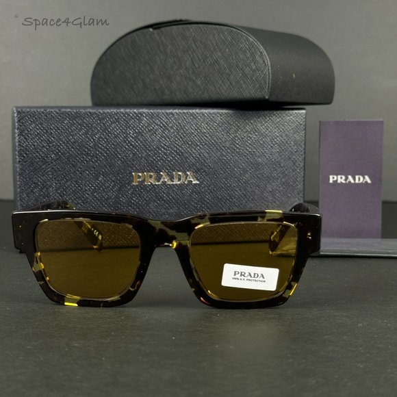 Prada PRA06S 16O10C Tortoise Black Malt Yellow  Square Unisex Sunglasses PR A06S - Picture 5 of 11